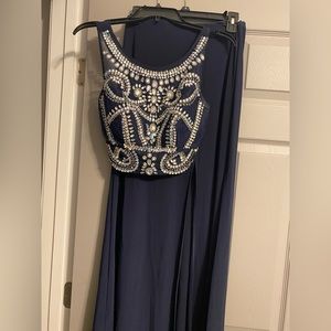 B. Darlin Navy Blue Prom Dress